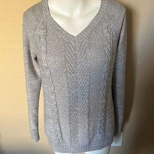 Faded Glory womens silver sweater size Large